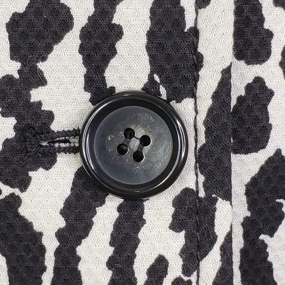 Talbots Blazer Womens Size 10 Medium Cotton Jacket Animal Print Black White - Picture 7 of 7